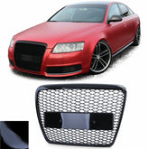 NEU Wabengrill Kühlergrill ohne Emblem Schwarz Glanz für Audi A6 C6 4F 08-11